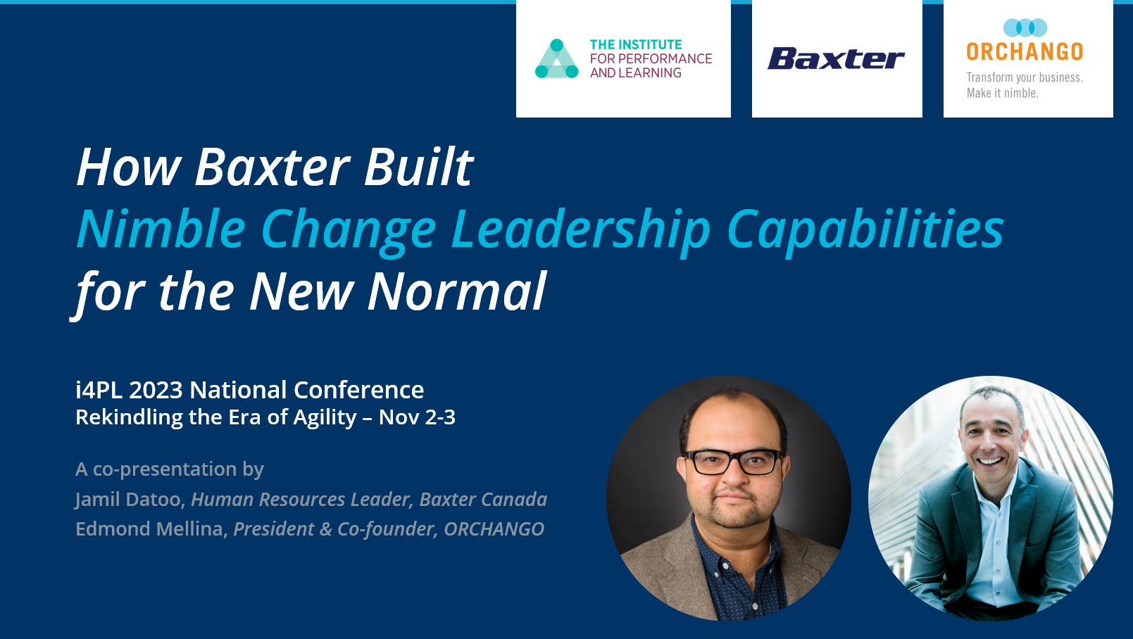 Co-presentation with Baxter Canada at i4PL by Edmond Mellina and Jamil Datoo